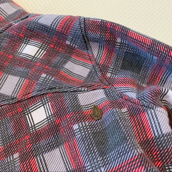 ✅ Volcom Red Gray White Black Zipper Hoodie, Small - Picture 8 of 11